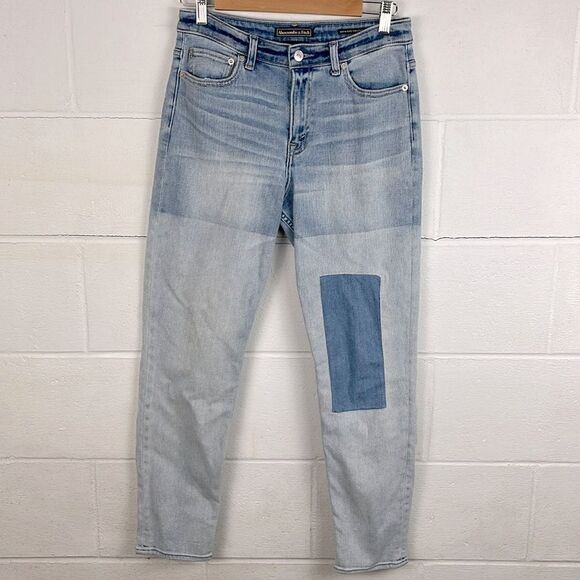 Abercrombie & Fitch high rise girlfriend patchwork jean - Picture 1 of 6